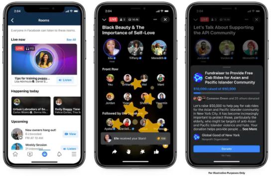 Facebook will launch Live Audio Rooms and other audio products this summer