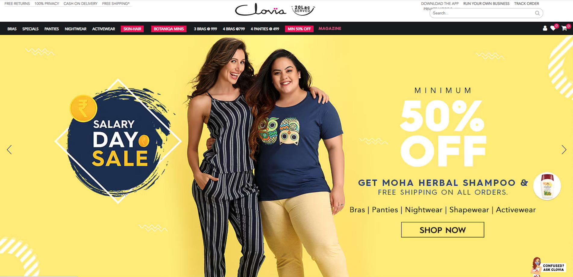 DTC clothing brand Clovia launches Bra-Bot online sales assistant, which can be directly accessed through WhatsApp