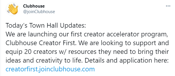 Heavy! Clubhouse launches creator accelerator program