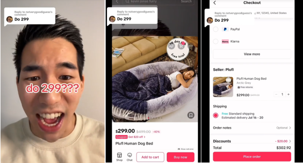 Two recent college grads create a human dog bed that goes viral on TikTok